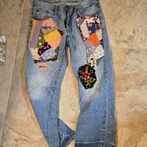 Hippie Boho Patchwork Lagenlook Jeans